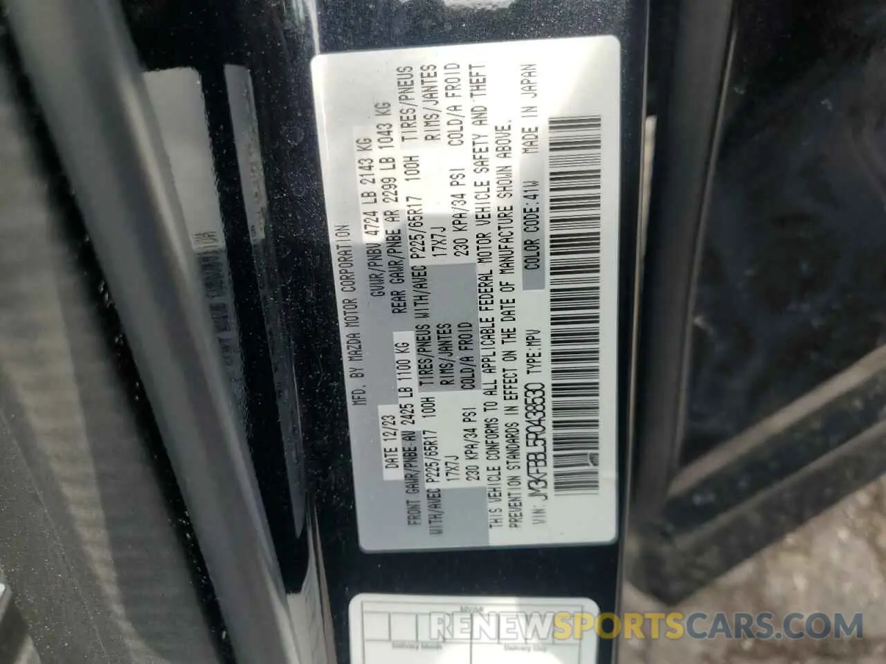 14 Photograph of a damaged car JM3KFBBL5R0438530 MAZDA CX-5 SELEC 2024