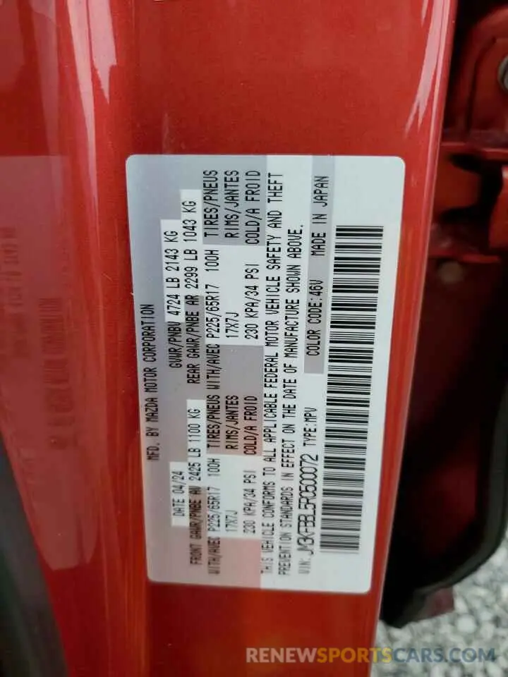 13 Фотография поврежденного автомобиля JM3KFBBL5R0500072 MAZDA CX-5 SELEC 2024