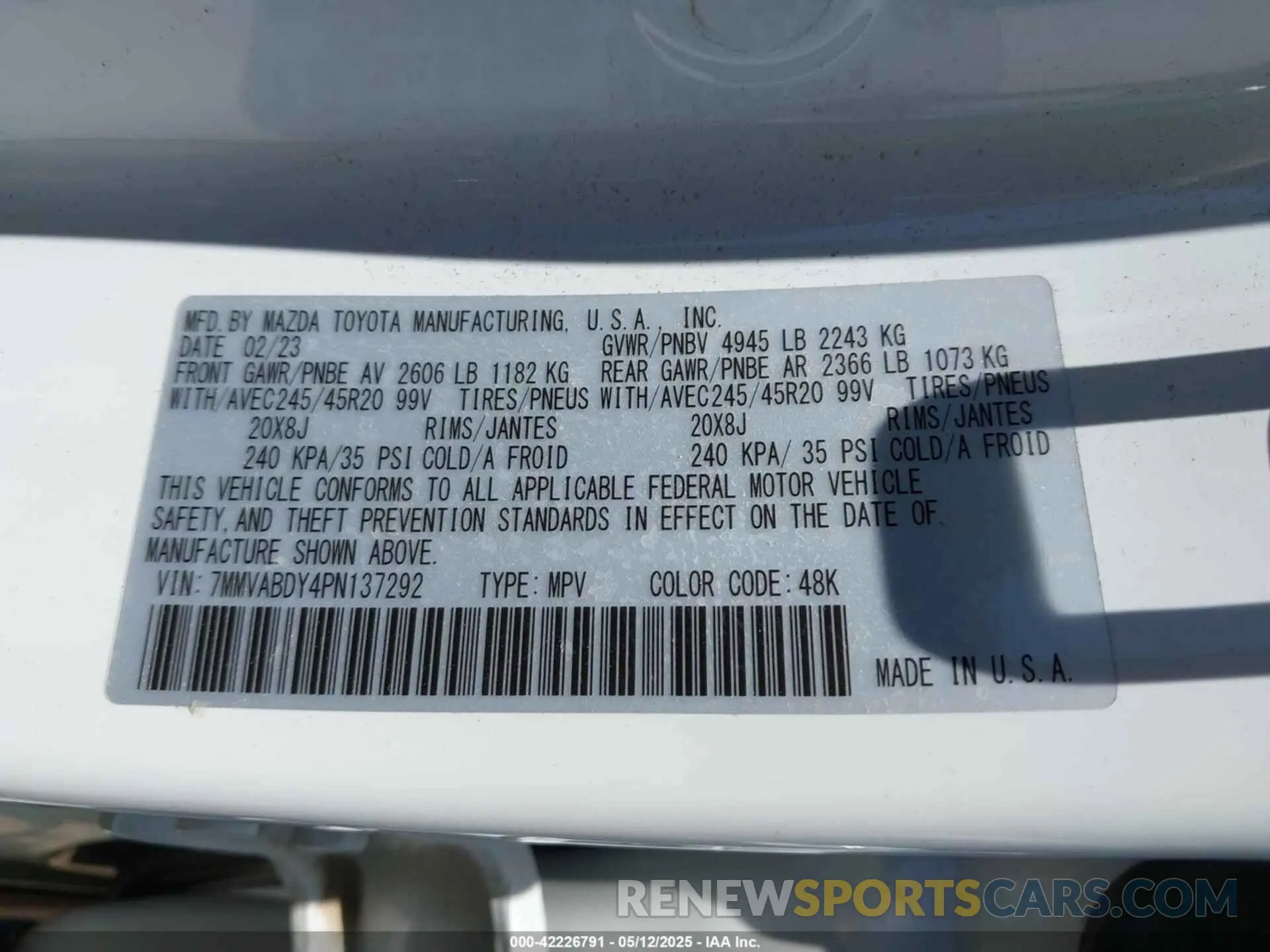 9 Photograph of a damaged car 7MMVABDY4PN137292 MAZDA CX-50 2023