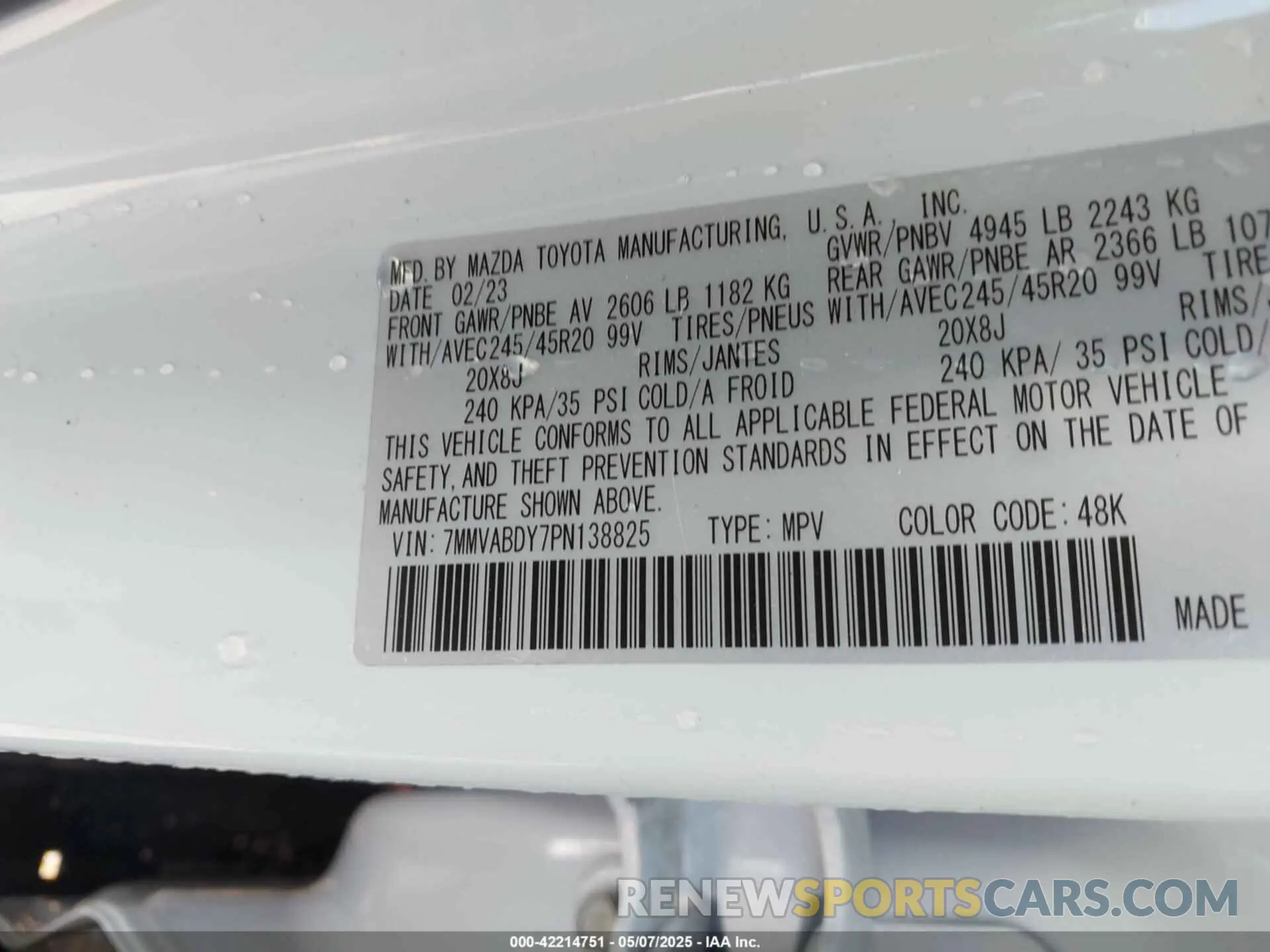 9 Photograph of a damaged car 7MMVABDY7PN138825 MAZDA CX-50 2023