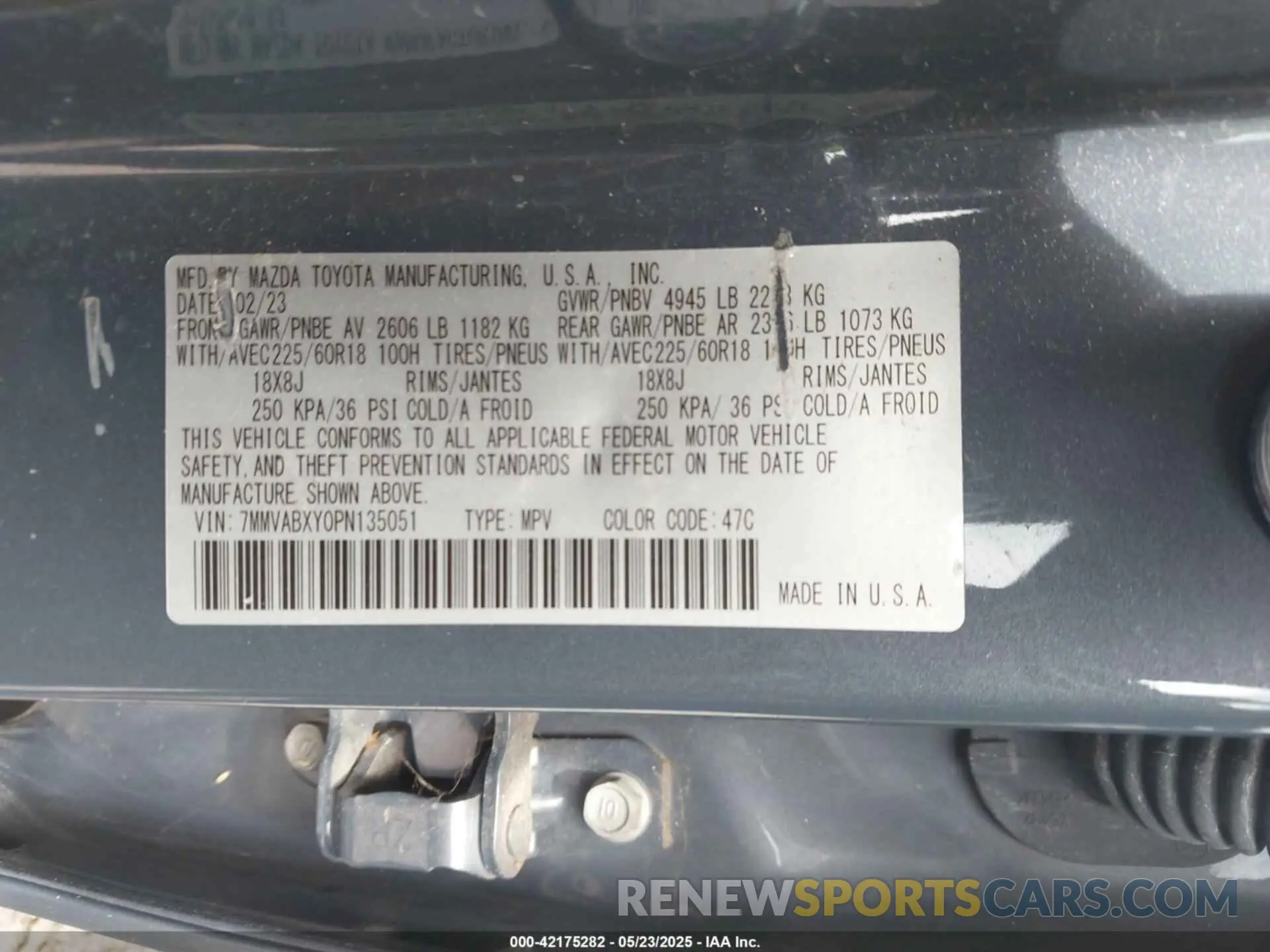 9 Photograph of a damaged car 7MMVABXY0PN135051 MAZDA CX-50 2023