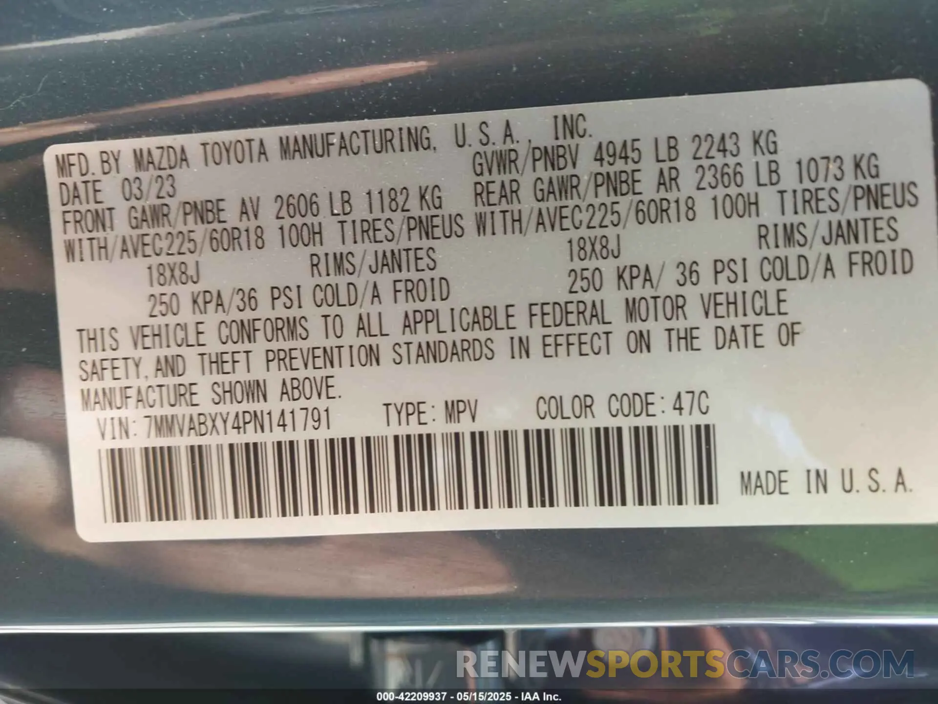 9 Photograph of a damaged car 7MMVABXY4PN141791 MAZDA CX-50 2023