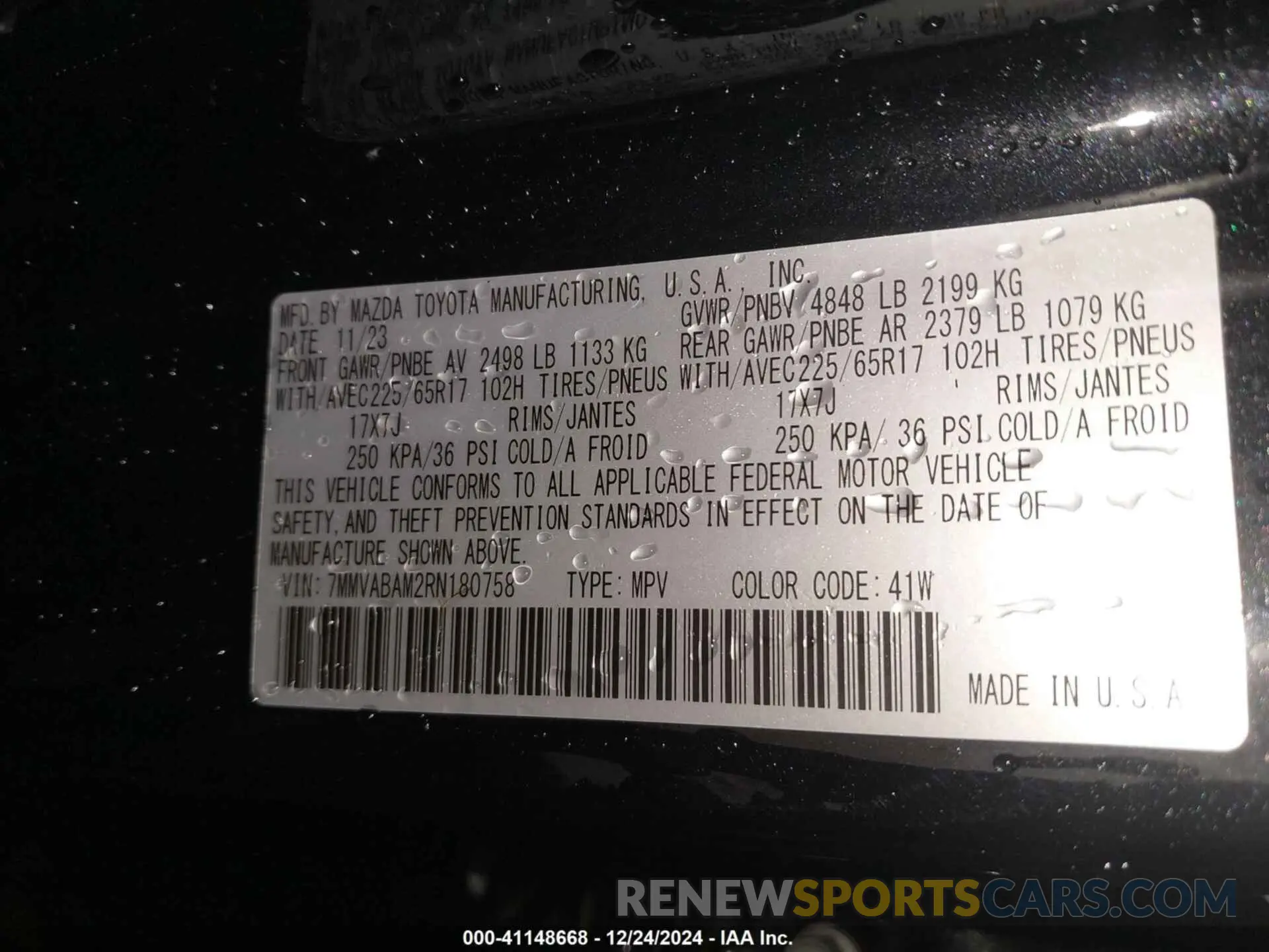 9 Photograph of a damaged car 7MMVABAM2RN180758 MAZDA CX-50 2024