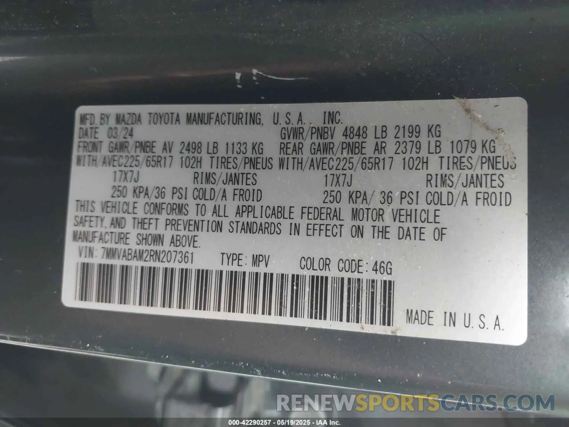 9 Photograph of a damaged car 7MMVABAM2RN207361 MAZDA CX-50 2024