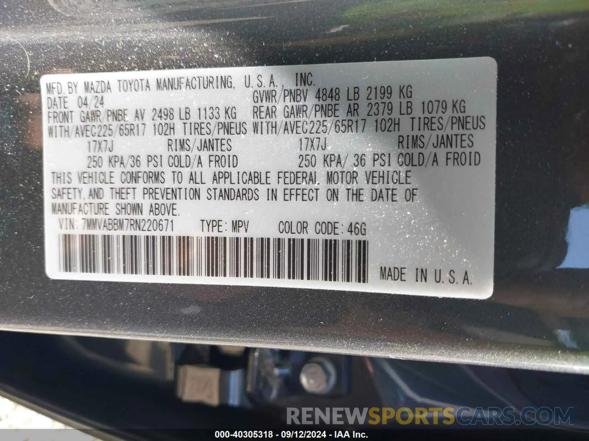 9 Photograph of a damaged car 7MMVABBM7RN220671 MAZDA CX-50 2024