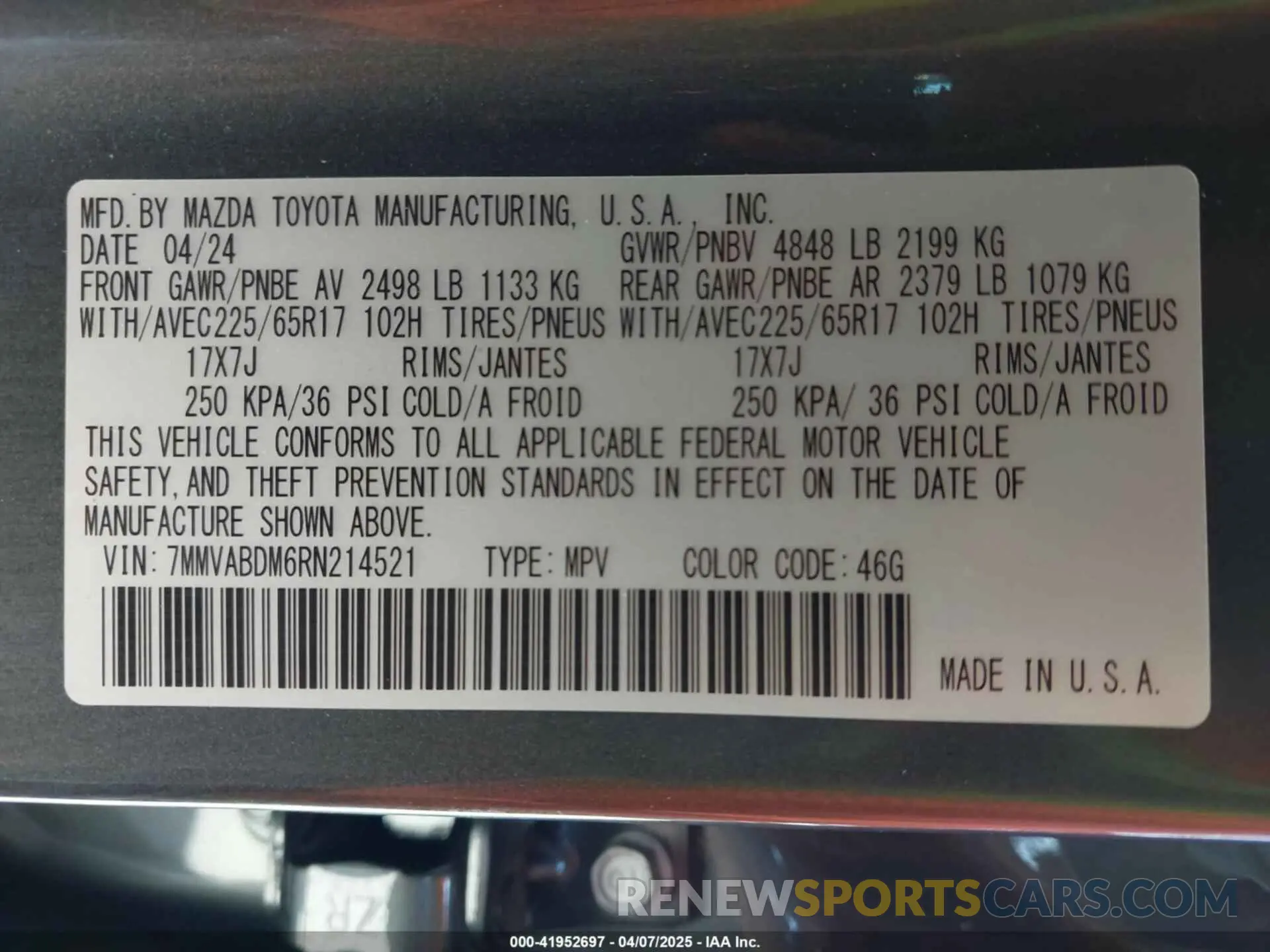 9 Photograph of a damaged car 7MMVABDM6RN214521 MAZDA CX-50 2024