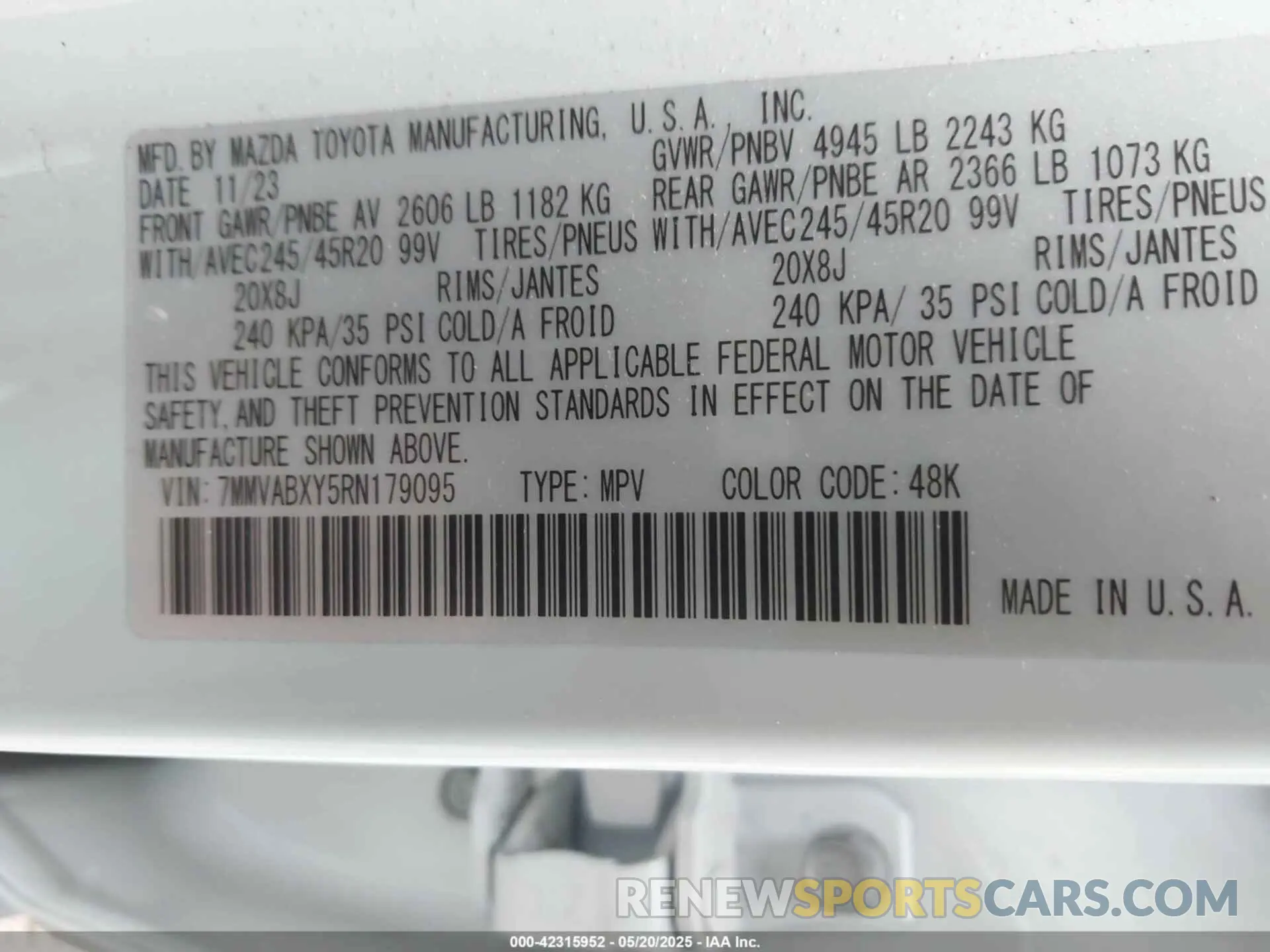 9 Photograph of a damaged car 7MMVABXY5RN179095 MAZDA CX-50 2024
