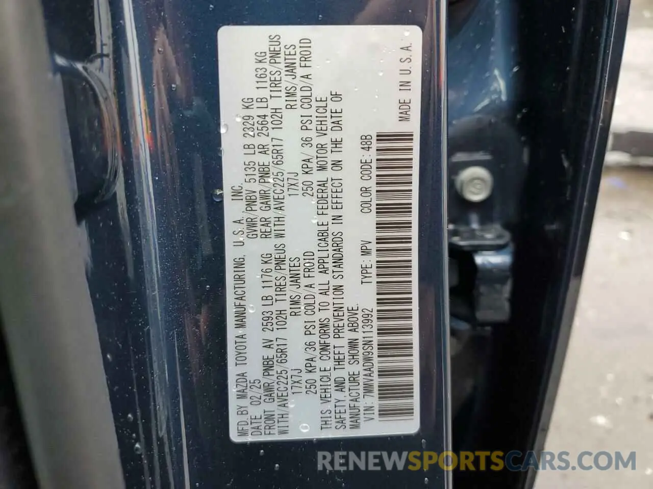 15 Photograph of a damaged car 7MMVAADW9SN113992 MAZDA CX-50 2025