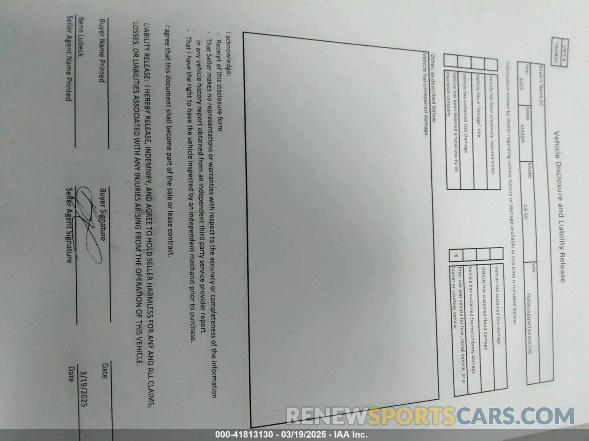 17 Photograph of a damaged car 7MMVABBM7SN304740 MAZDA CX-50 2025
