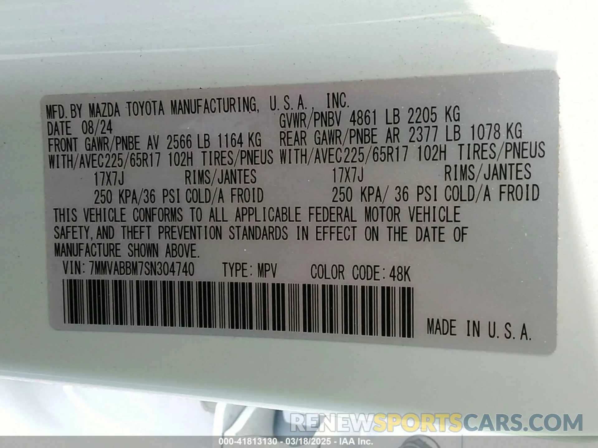 9 Photograph of a damaged car 7MMVABBM7SN304740 MAZDA CX-50 2025