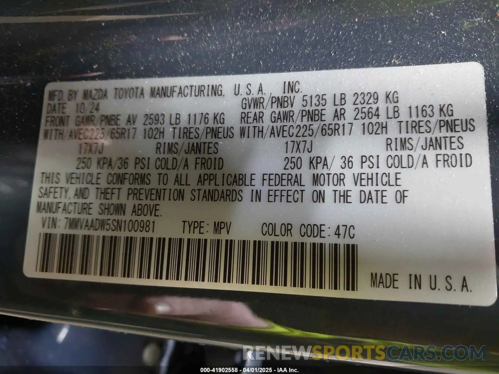 9 Photograph of a damaged car 7MMVAADW5SN100981 MAZDA CX-50 HYBRID 2025