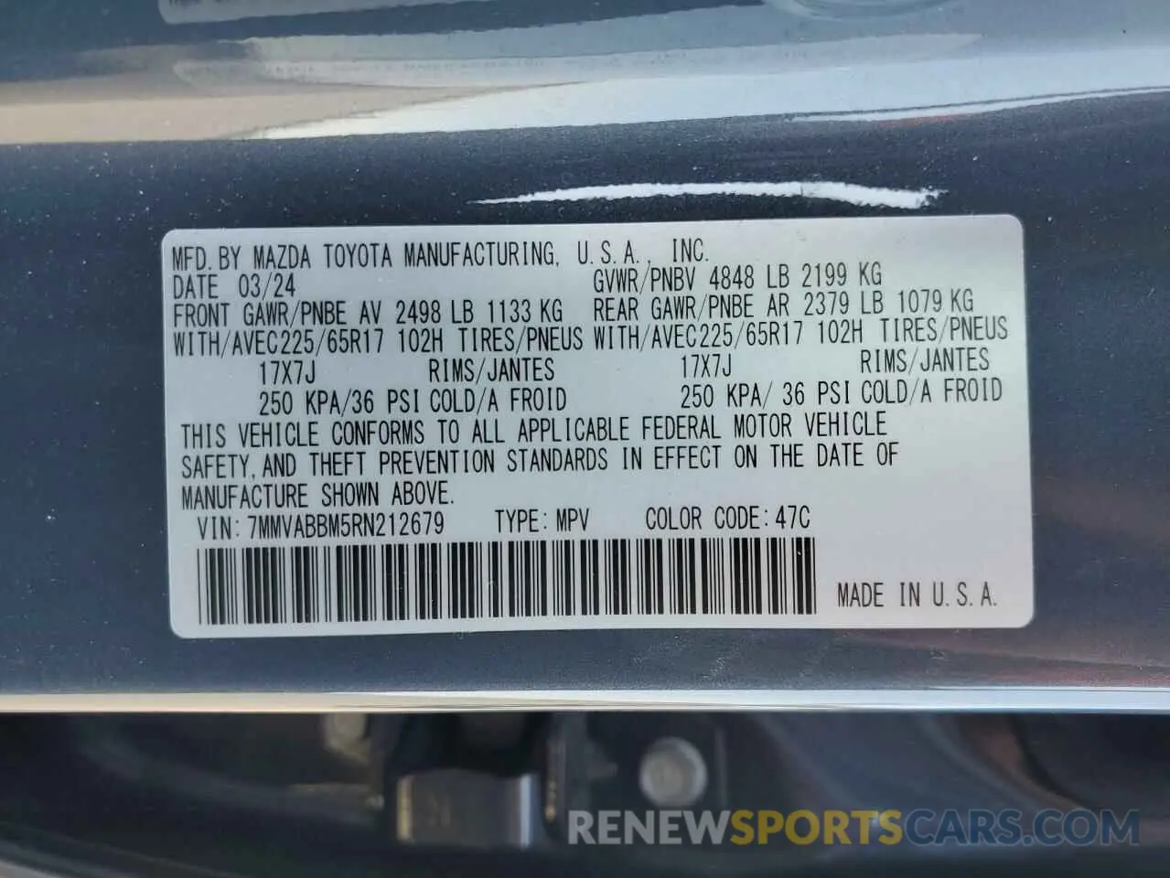 14 Фотография поврежденного автомобиля 7MMVABBM5RN212679 MAZDA CX-50 PREF 2024