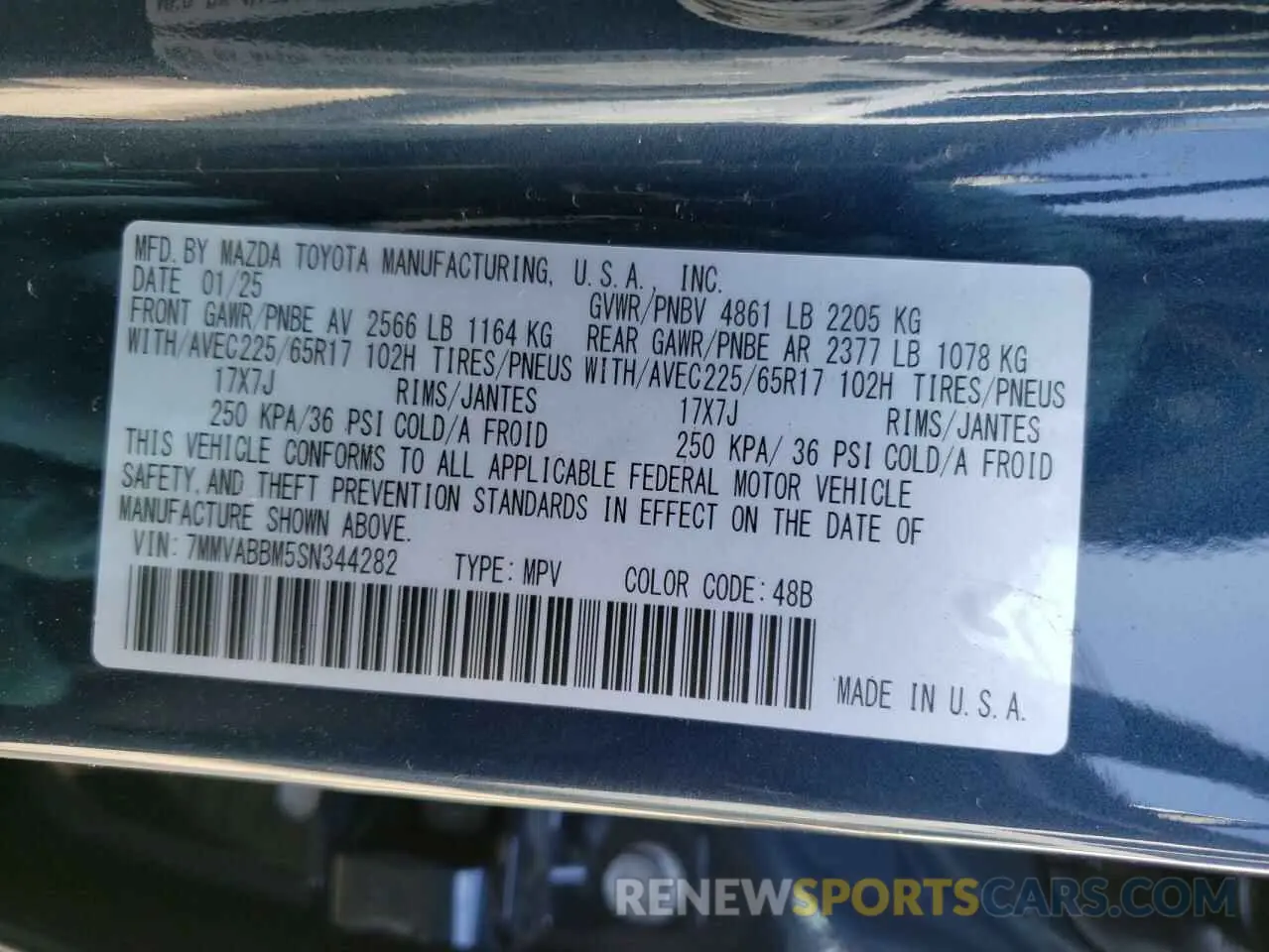 13 Photograph of a damaged car 7MMVABBM5SN344282 MAZDA CX-50 PREF 2025