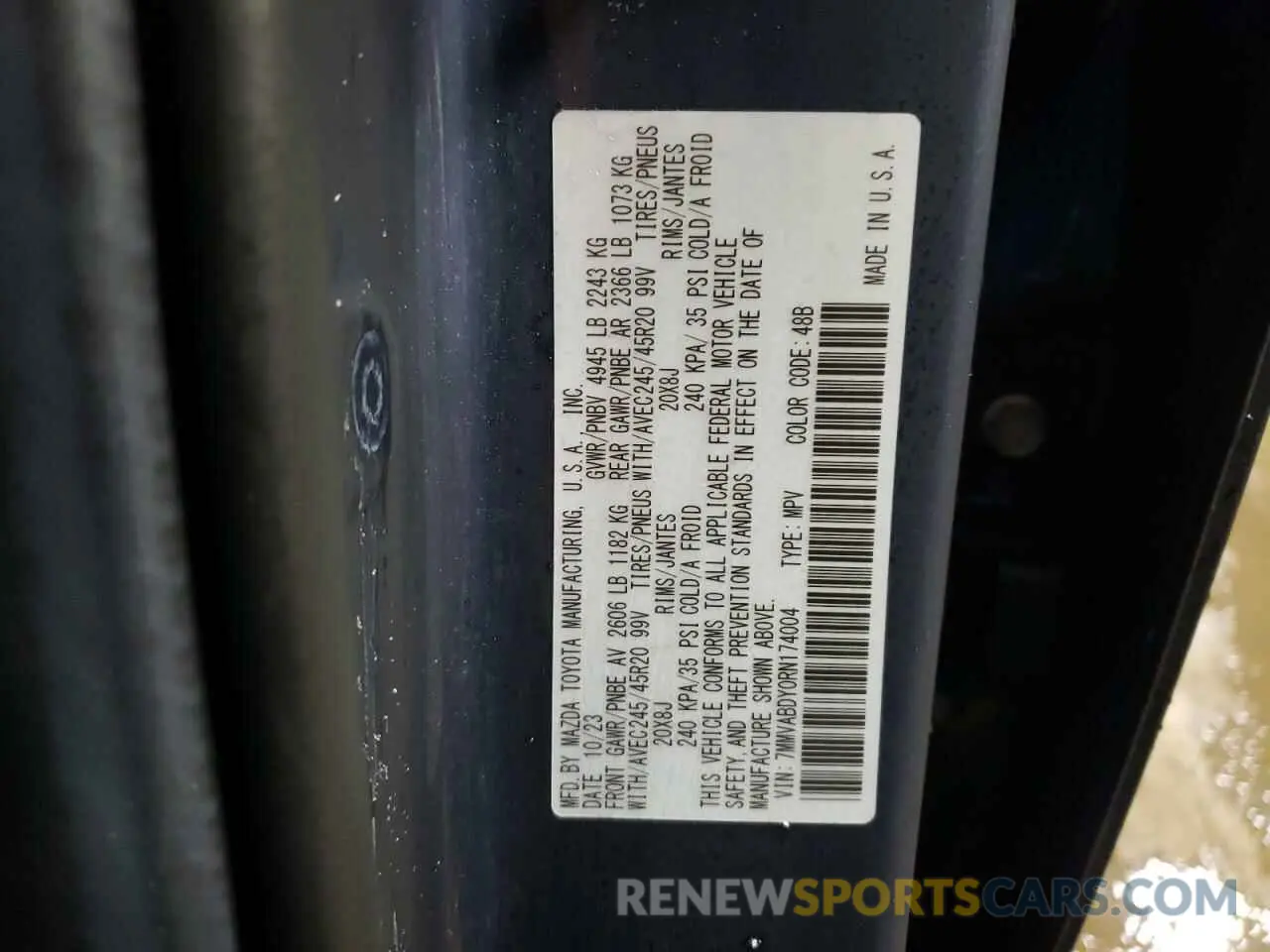 13 Photograph of a damaged car 7MMVABDY0RN174004 MAZDA CX-50 PREM 2024