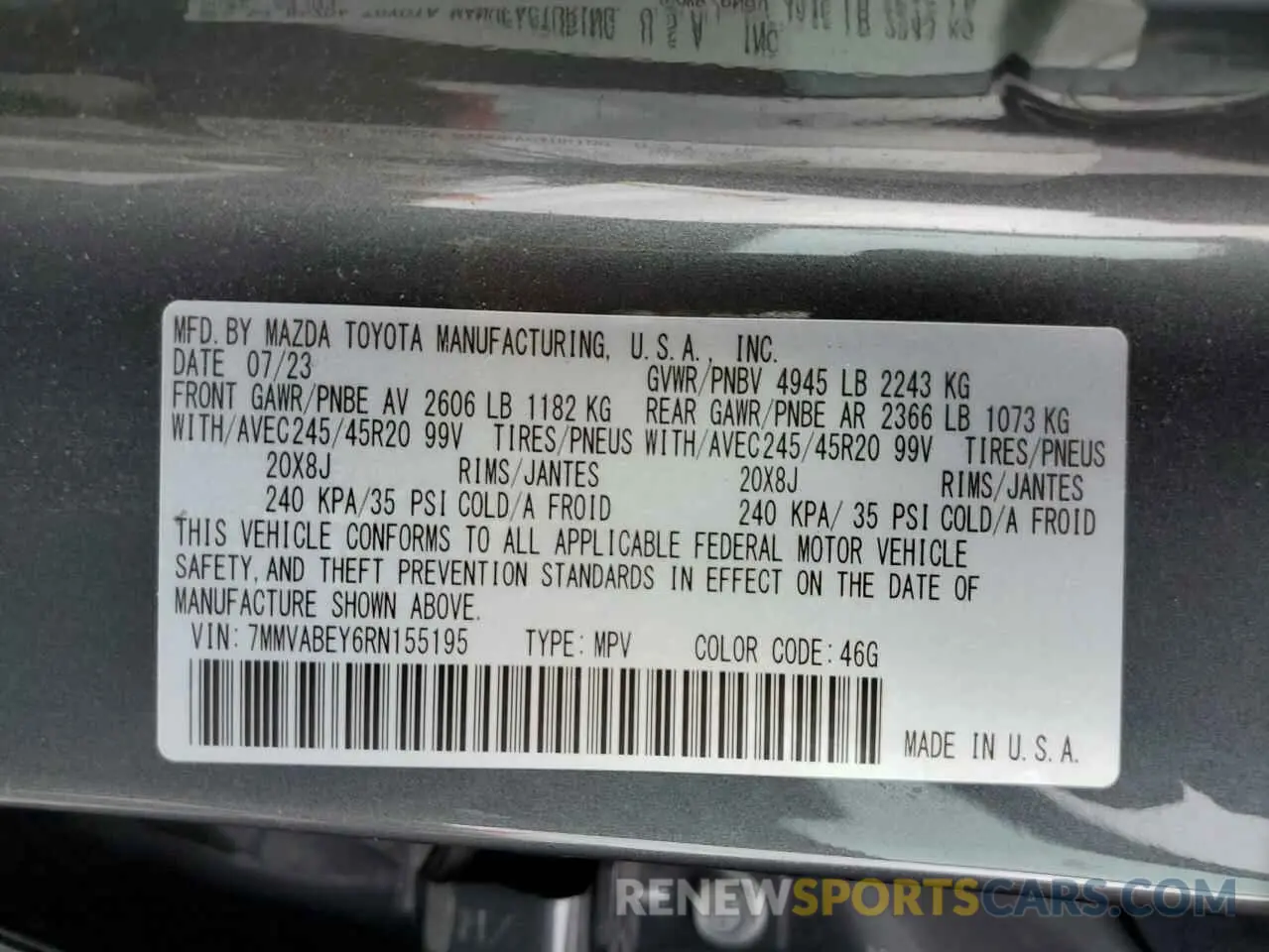 14 Photograph of a damaged car 7MMVABEY6RN155195 MAZDA CX-50 PREM 2024