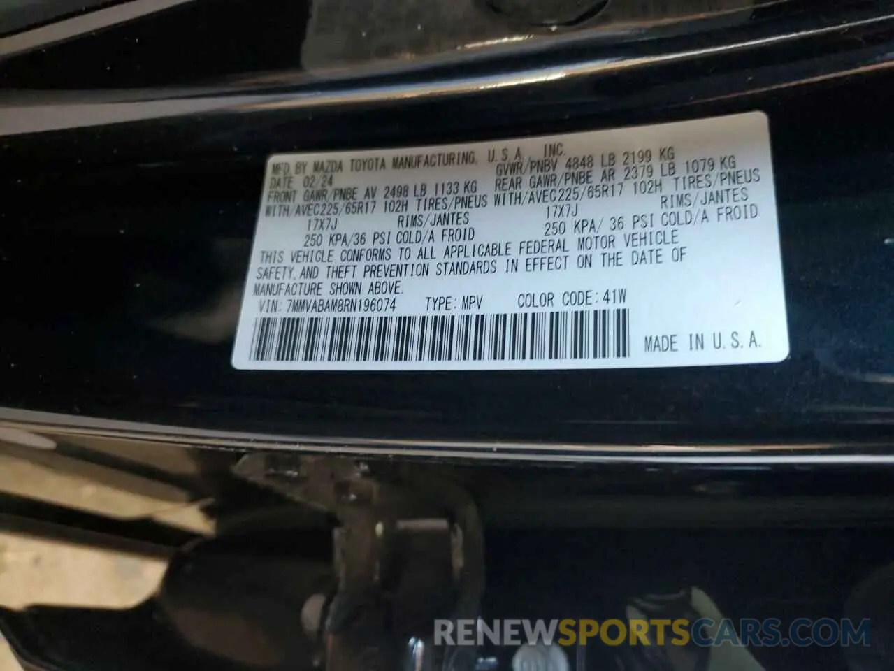 14 Photograph of a damaged car 7MMVABAM8RN196074 MAZDA CX-50 SELE 2024