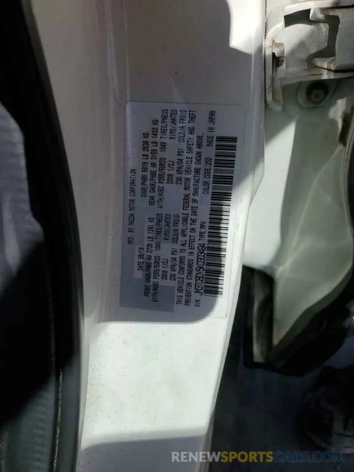 13 Фотография поврежденного автомобиля JM3TCBDY5K0303494 MAZDA CX-9 2019