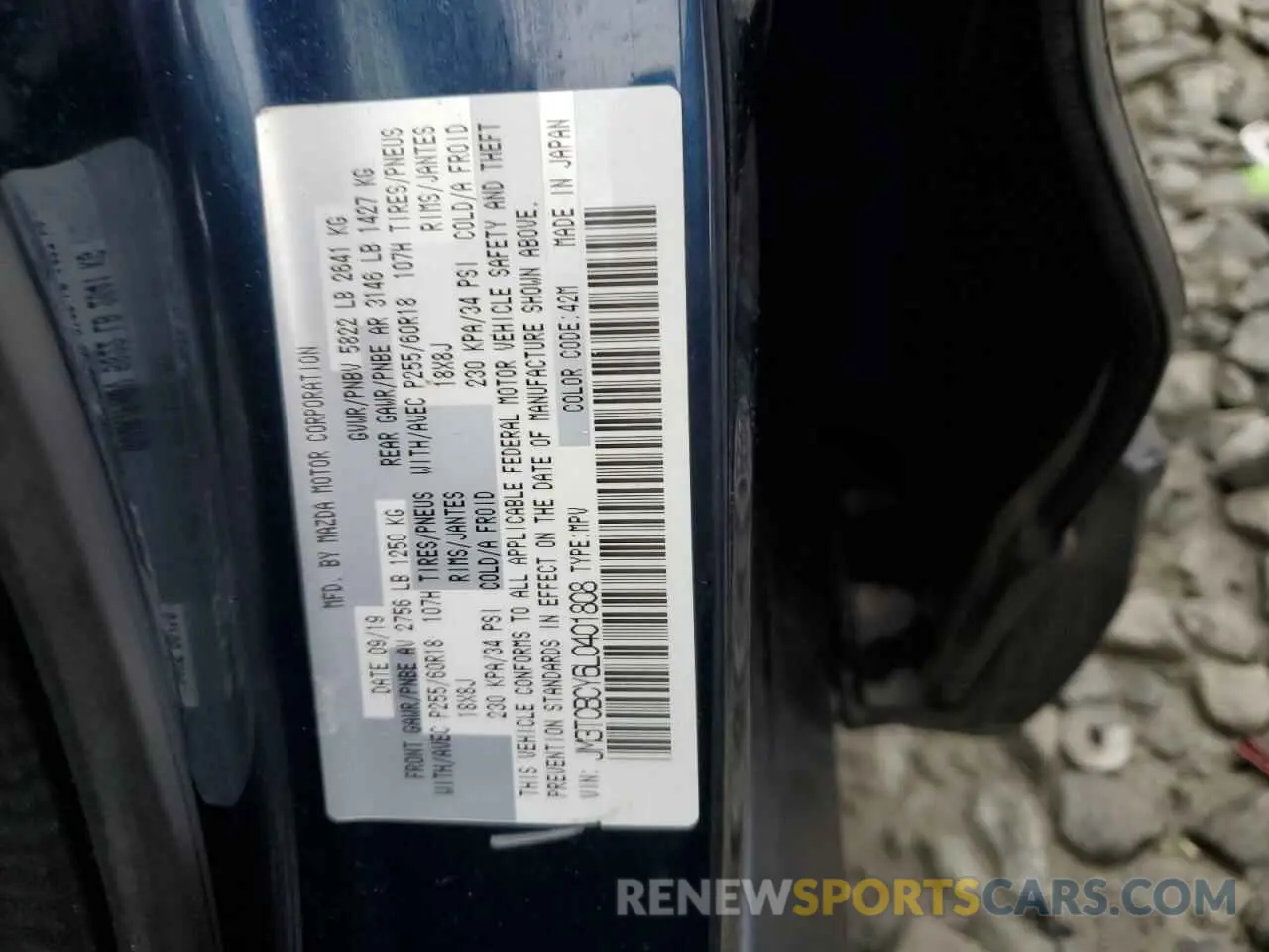 15 Фотография поврежденного автомобиля JM3TCBCY6L0401808 MAZDA CX-9 2020