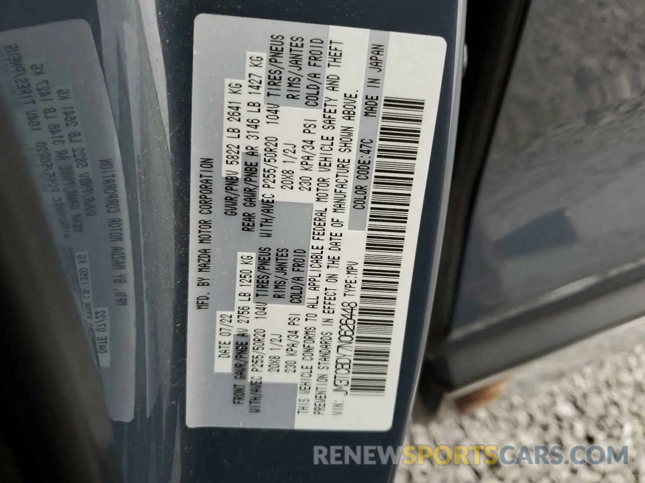 13 Фотография поврежденного автомобиля JM3TCBDY7N0626448 MAZDA CX-9 2022