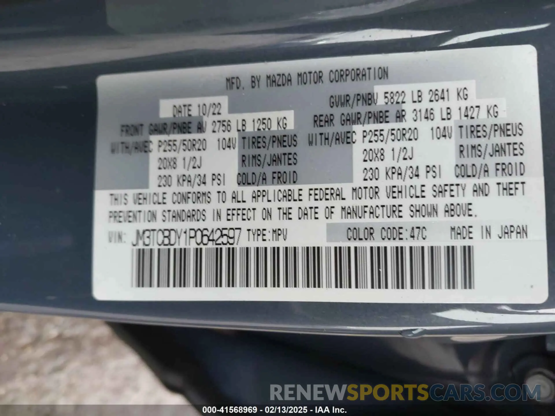 9 Фотография поврежденного автомобиля JM3TCBDY1P0642597 MAZDA CX-9 2023