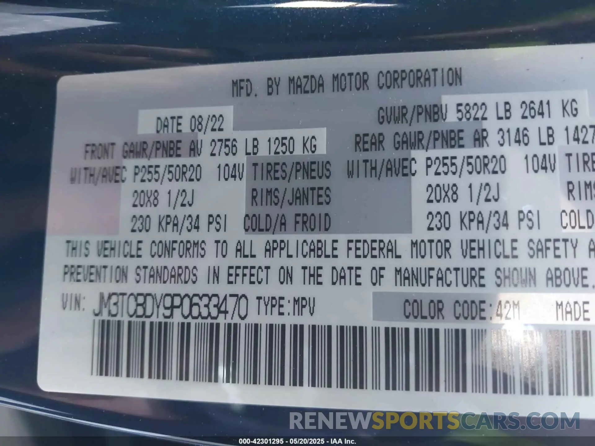9 Фотография поврежденного автомобиля JM3TCBDY9P0633470 MAZDA CX-9 2023