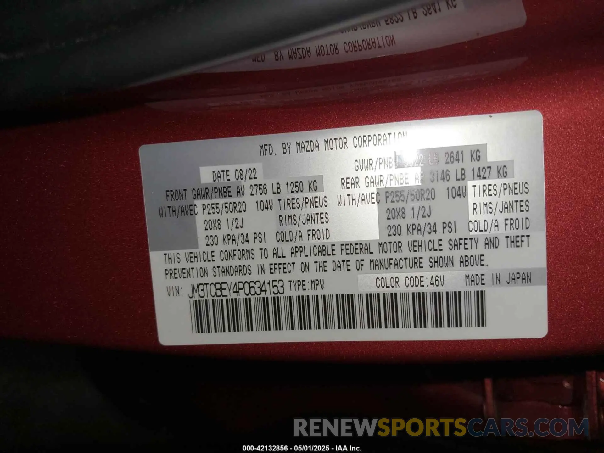 9 Фотография поврежденного автомобиля JM3TCBEY4P0634153 MAZDA CX-9 2023