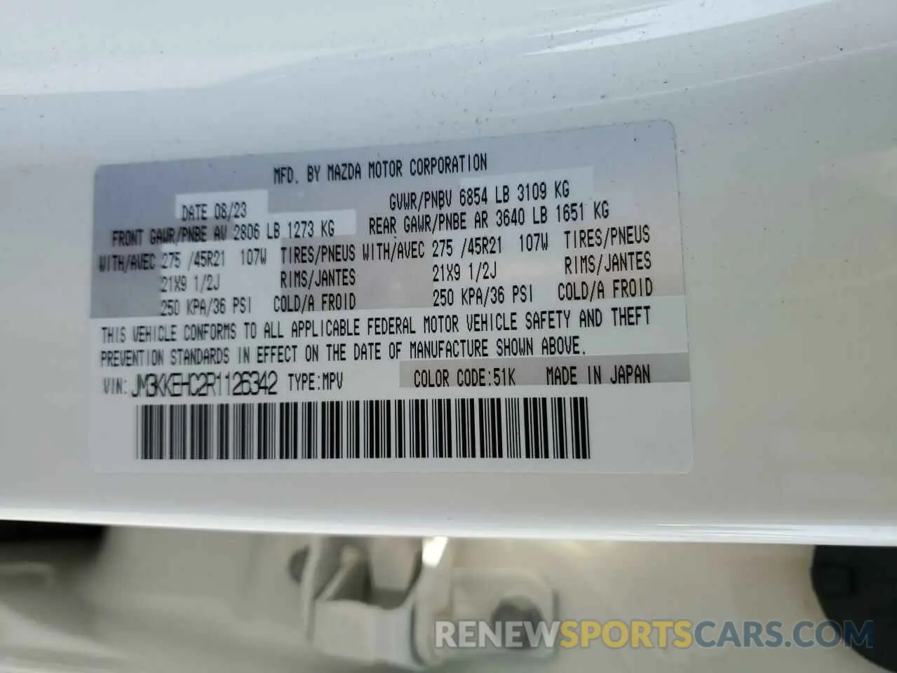 13 Photograph of a damaged car JM3KKEHC2R1126342 MAZDA CX-90 PREM 2024