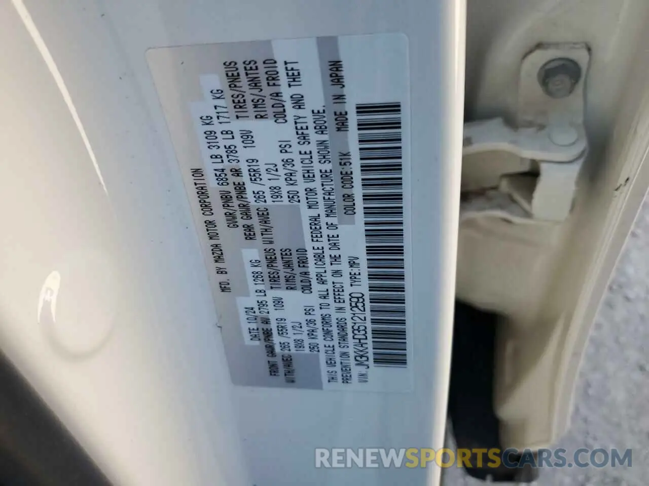 15 Photograph of a damaged car JM3KKAHD3S1212590 MAZDA CX-90 SELE 2025
