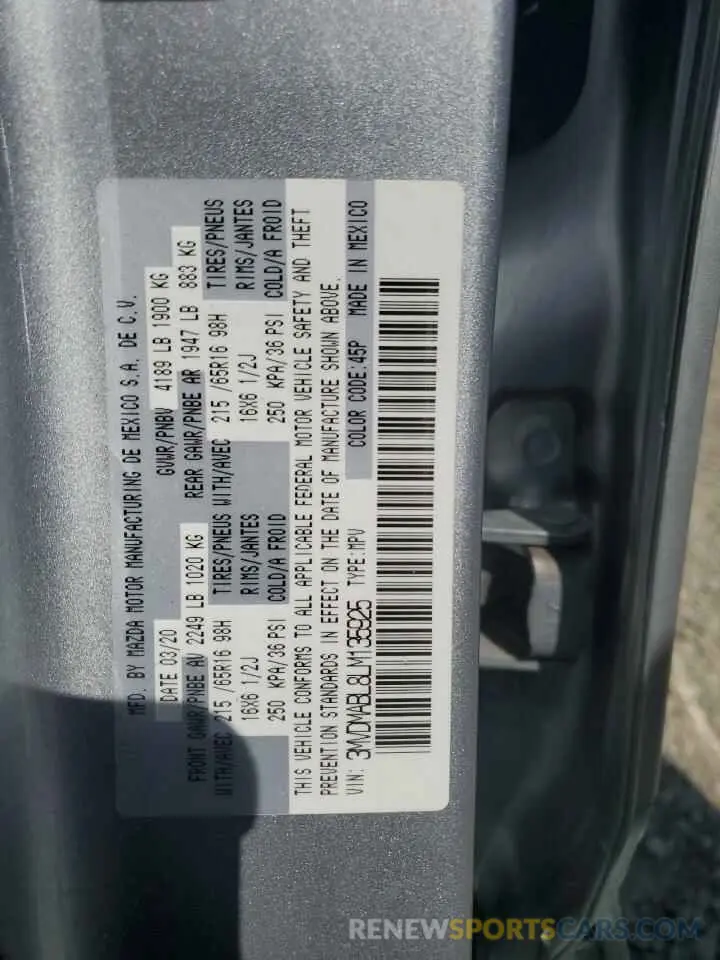 13 Фотография поврежденного автомобиля 3MVDMABL8LM135925 MAZDA CX30 2020