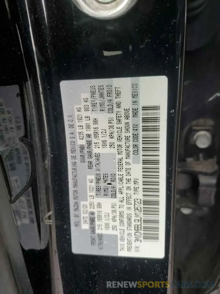 12 Photograph of a damaged car 3MVDMBBL9LM126723 MAZDA CX30 2020