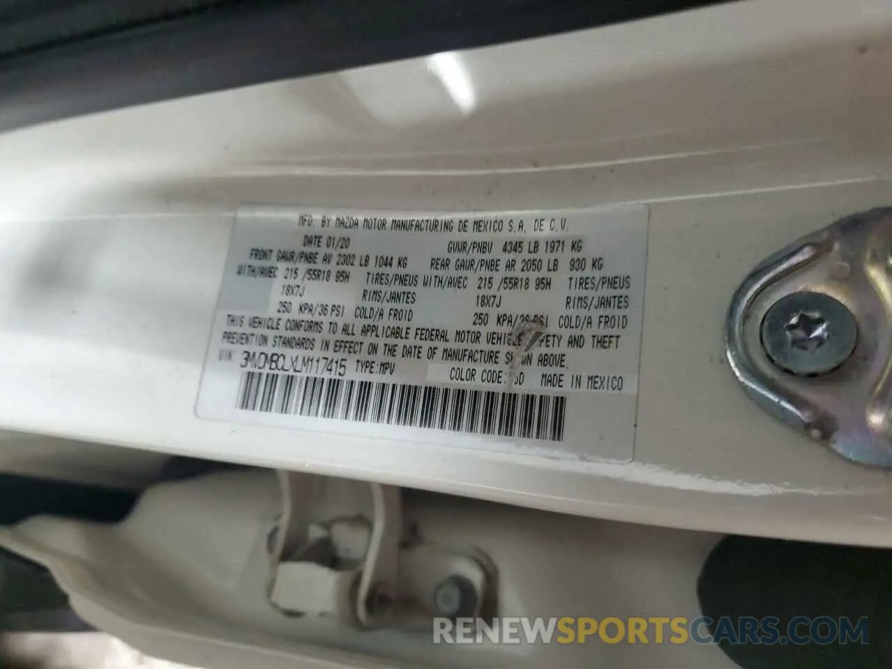 13 Фотография поврежденного автомобиля 3MVDMBCLXLM117415 MAZDA CX30 2020