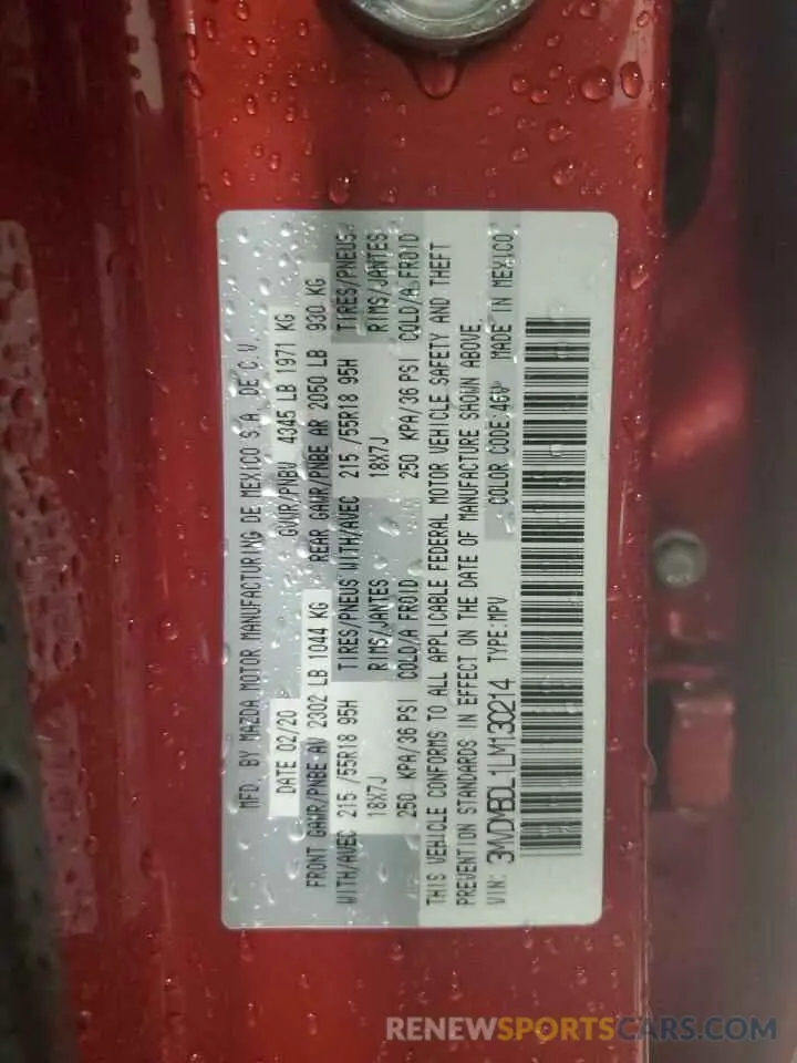 13 Фотография поврежденного автомобиля 3MVDMBDL1LM130214 MAZDA CX30 2020