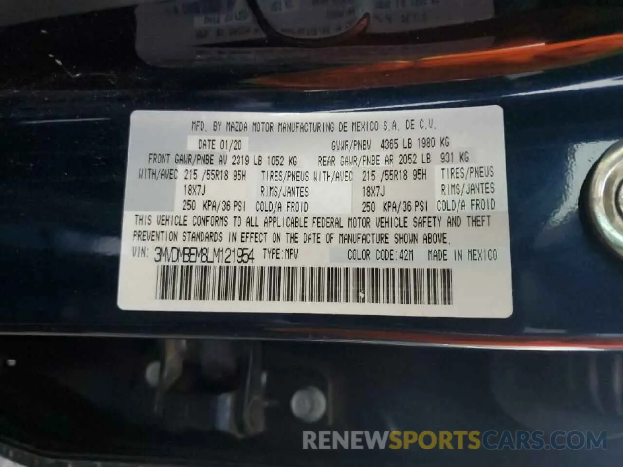 12 Фотография поврежденного автомобиля 3MVDMBEM8LM121954 MAZDA CX30 2020