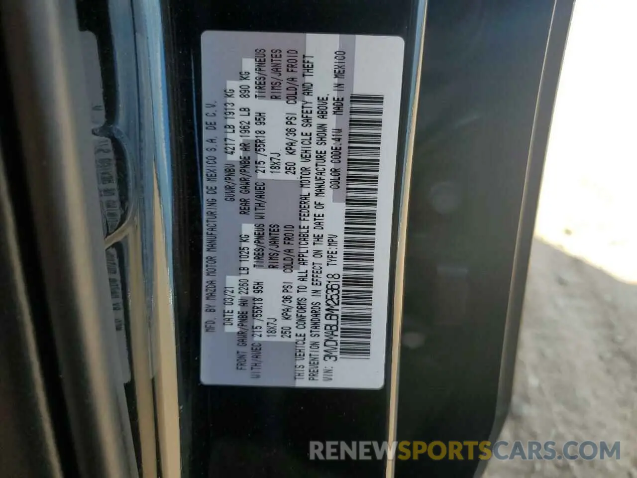 14 Photograph of a damaged car 3MVDMABL6MM253618 MAZDA CX30 2021