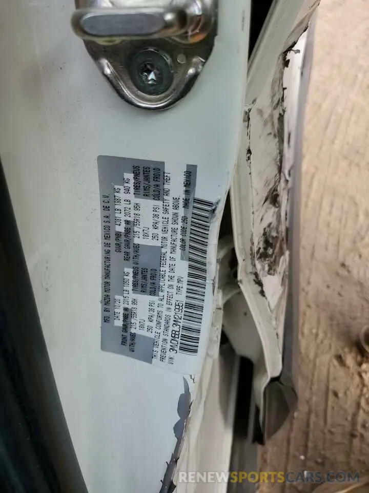 12 Photograph of a damaged car 3MVDMBBL3MM219951 MAZDA CX30 2021