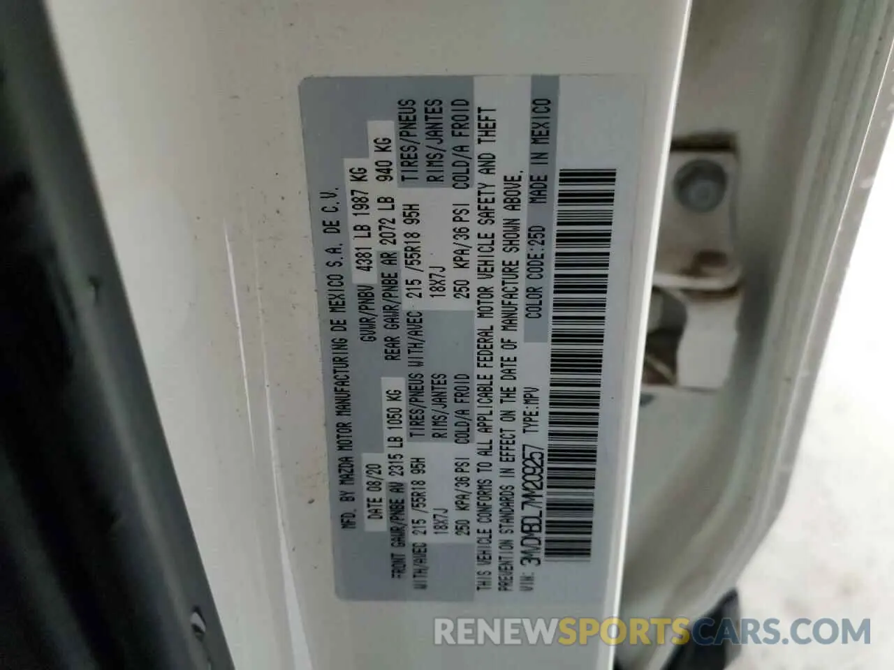 13 Фотография поврежденного автомобиля 3MVDMBDL7MM209257 MAZDA CX30 2021