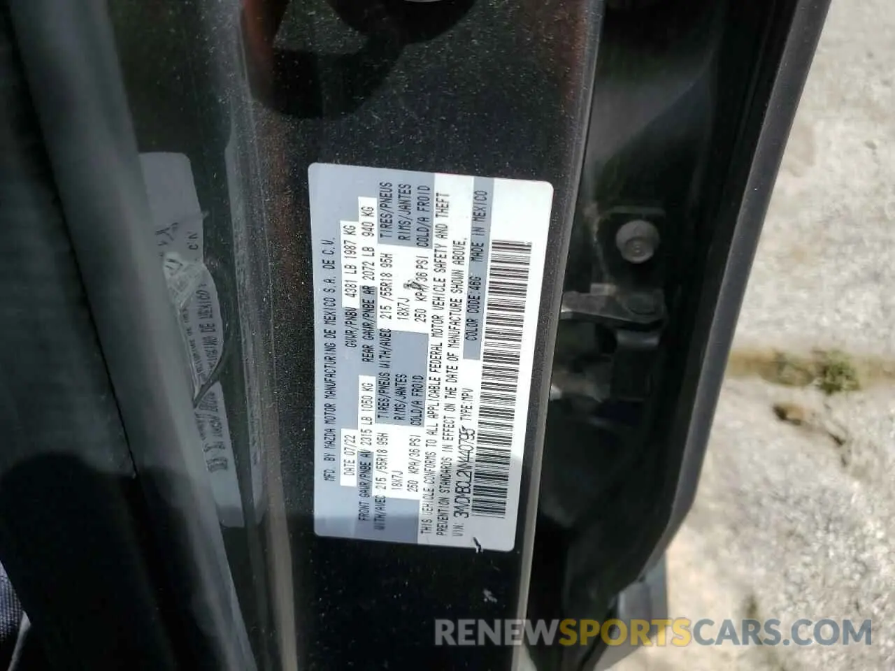 13 Фотография поврежденного автомобиля 3MVDMBCL2NM440795 MAZDA CX30 2022