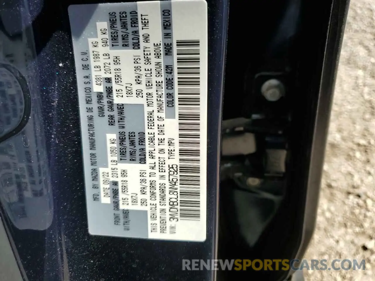 13 Фотография поврежденного автомобиля 3MVDMBCL8NM457925 MAZDA CX30 2022