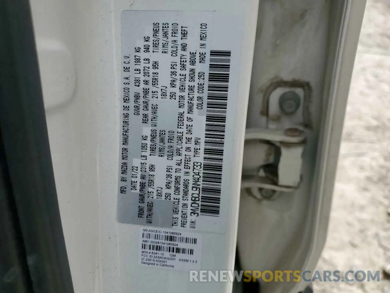 14 Photograph of a damaged car 3MVDMBCL9NM404733 MAZDA CX30 2022