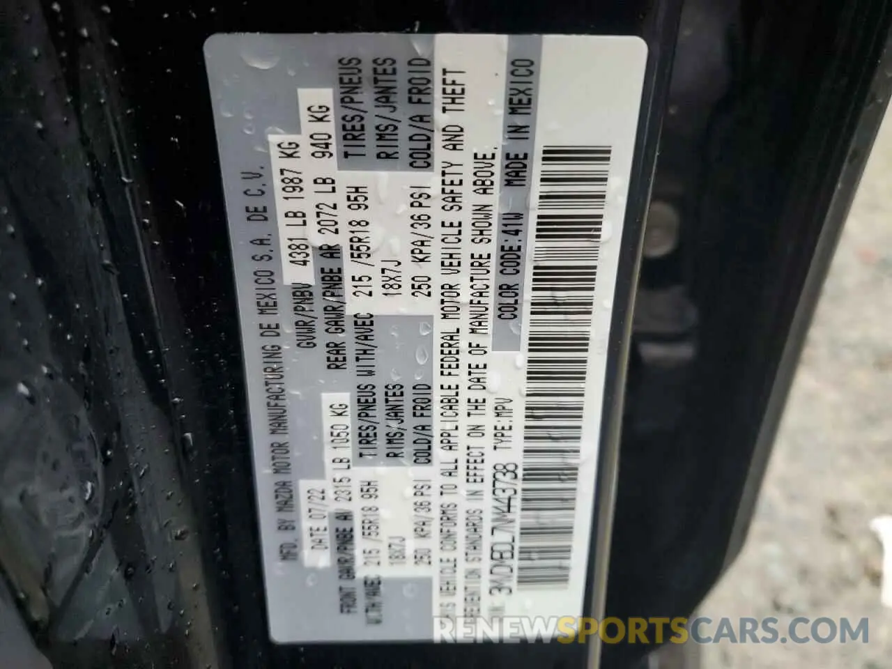 14 Фотография поврежденного автомобиля 3MVDMBDL7NM443738 MAZDA CX30 2022