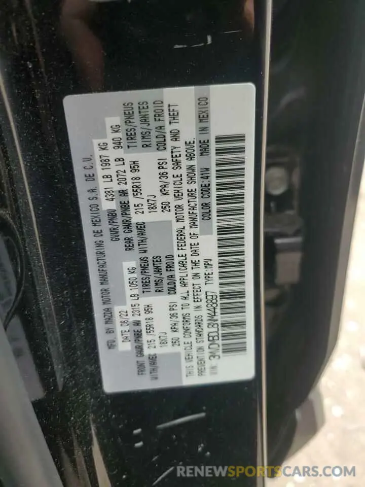 13 Фотография поврежденного автомобиля 3MVDMBDL8NM448897 MAZDA CX30 2022