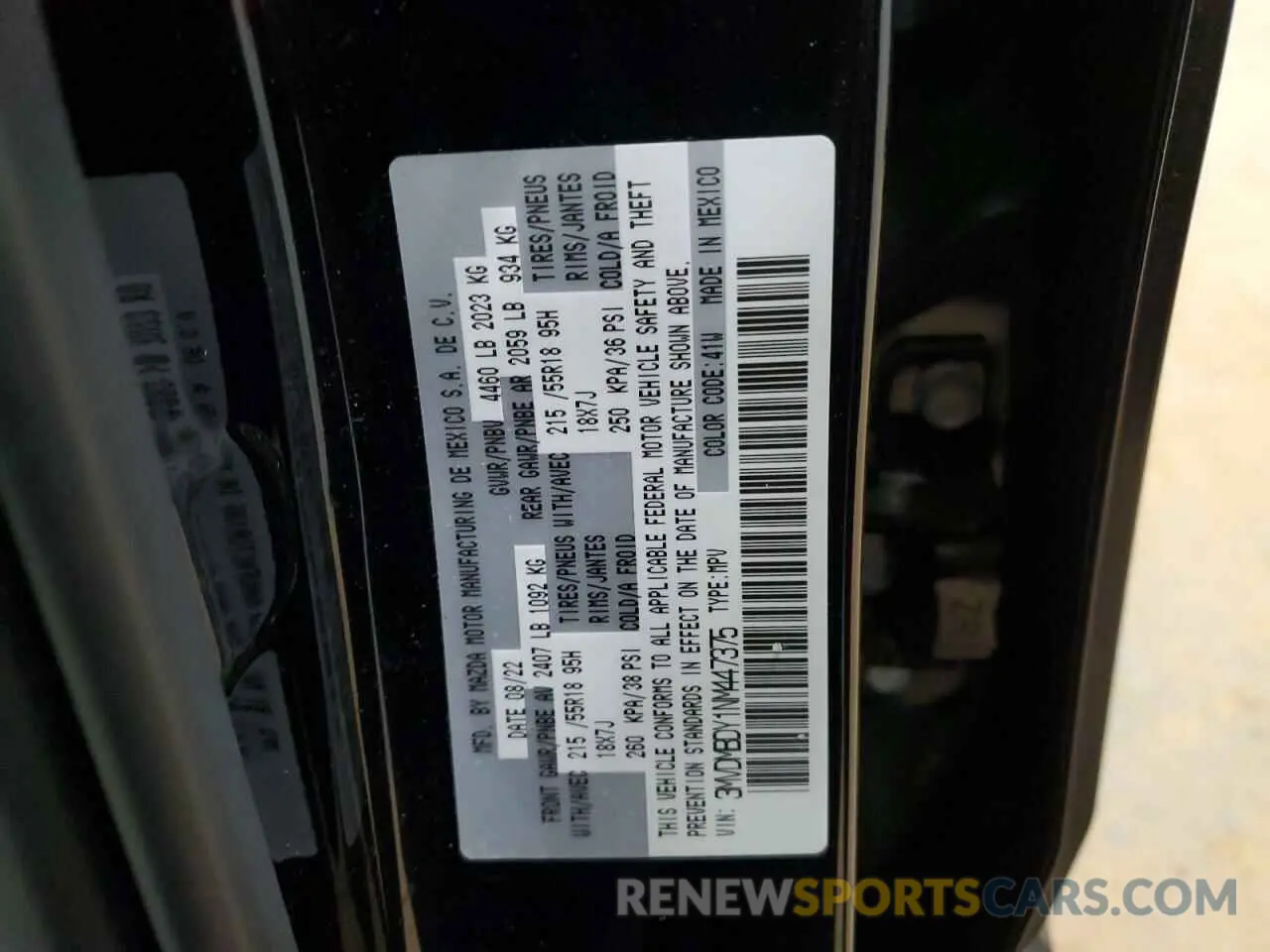 13 Фотография поврежденного автомобиля 3MVDMBDY1NM447375 MAZDA CX30 2022