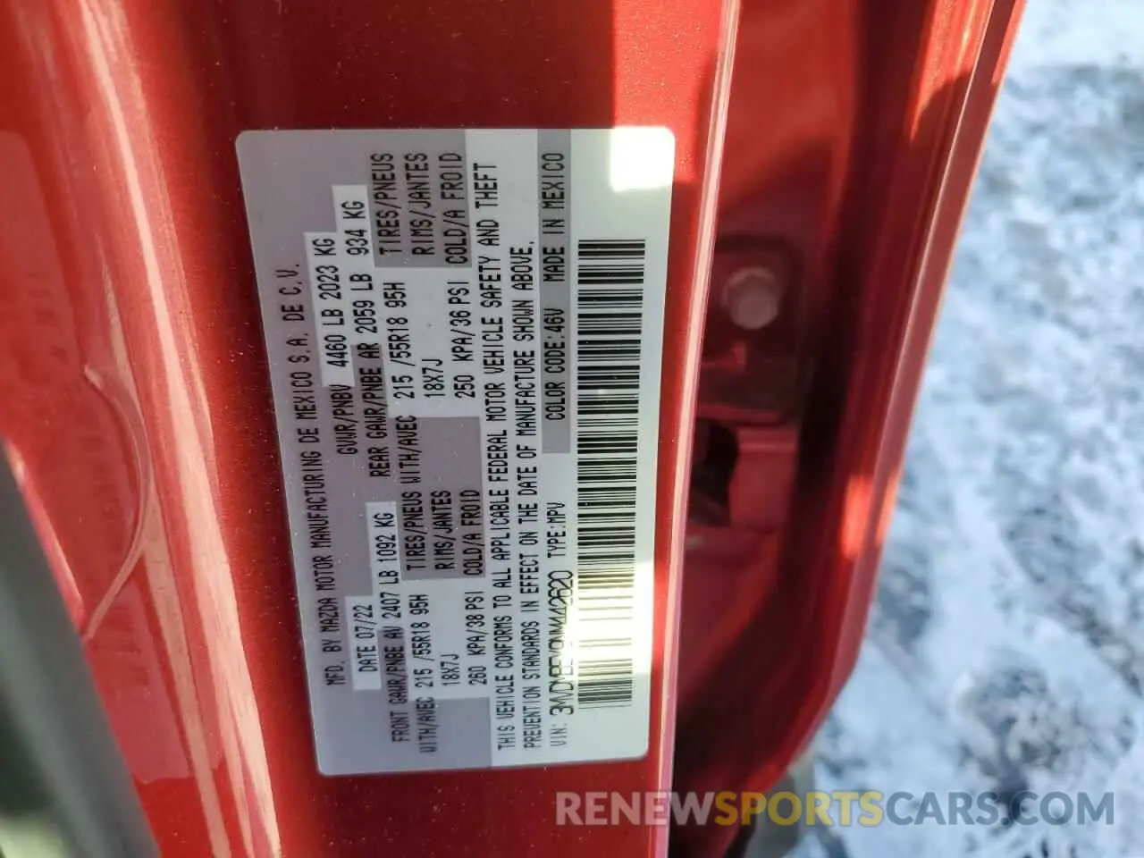 13 Фотография поврежденного автомобиля 3MVDMBEY9NM442620 MAZDA CX30 2022