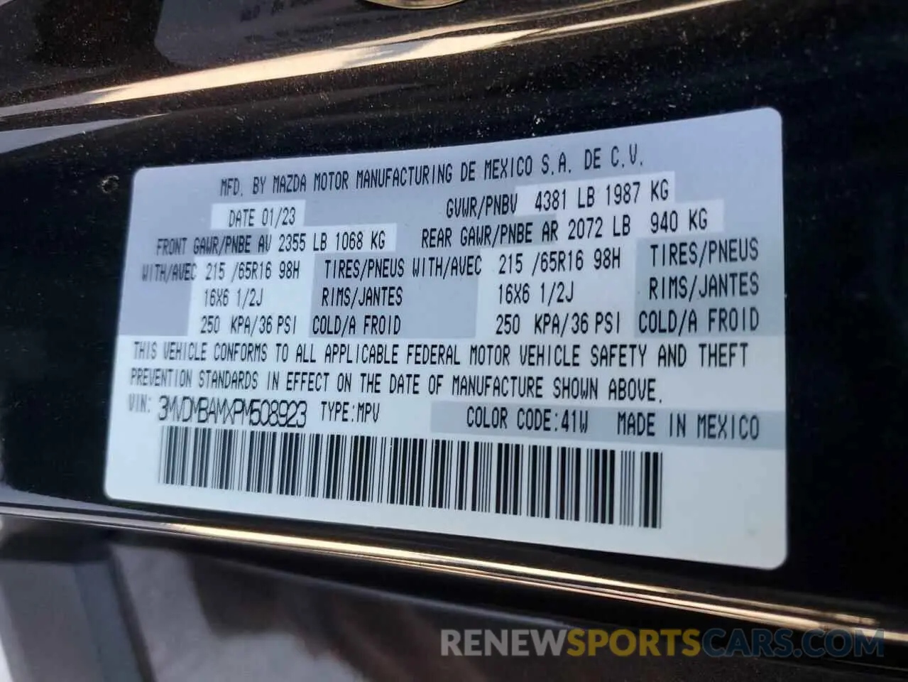 13 Photograph of a damaged car 3MVDMBAMXPM508923 MAZDA CX30 2023