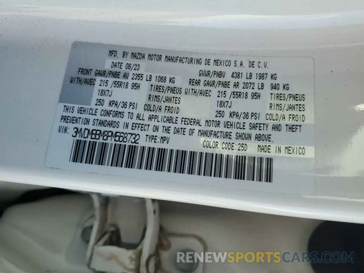 14 Photograph of a damaged car 3MVDMBBM8PM568732 MAZDA CX30 2023