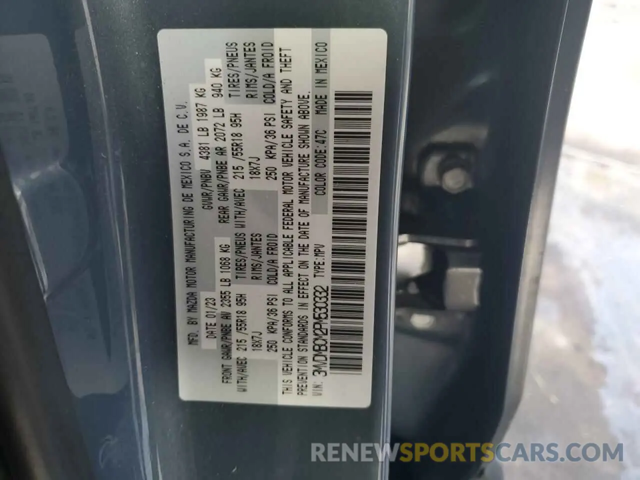 12 Фотография поврежденного автомобиля 3MVDMBCM2PM530332 MAZDA CX30 2023