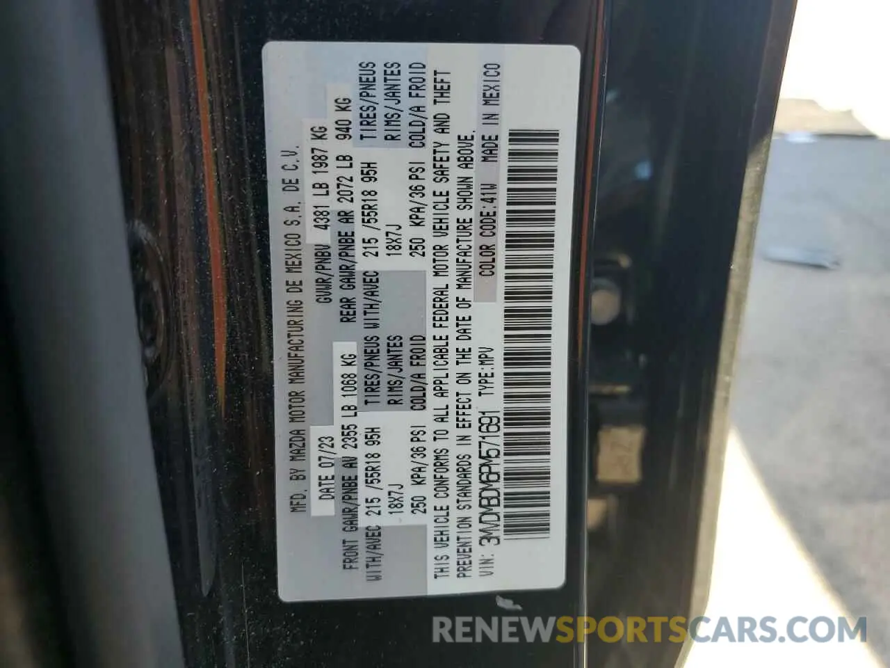 13 Фотография поврежденного автомобиля 3MVDMBDM6PM571691 MAZDA CX30 2023