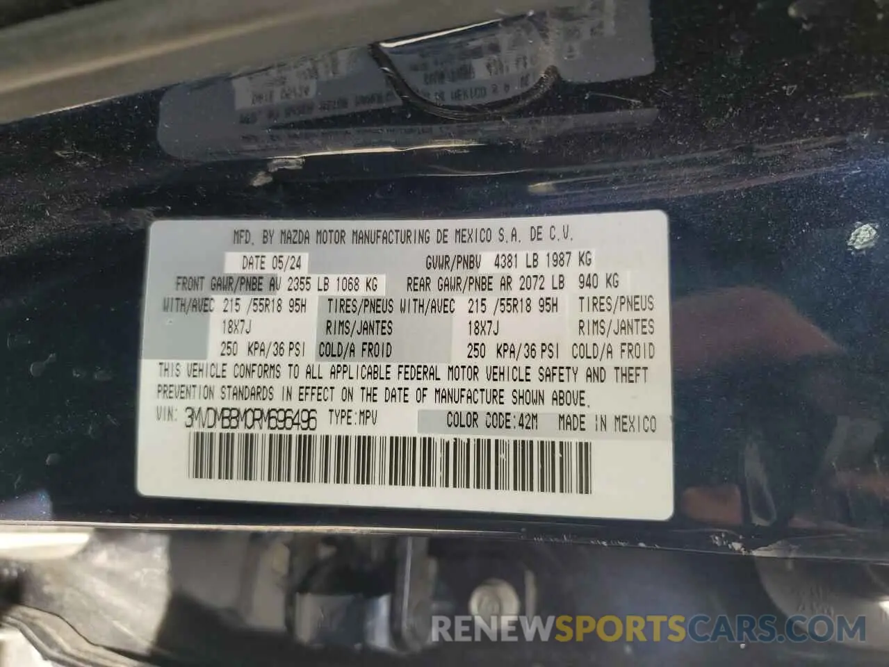 14 Фотография поврежденного автомобиля 3MVDMBBM0RM696496 MAZDA CX30 2024