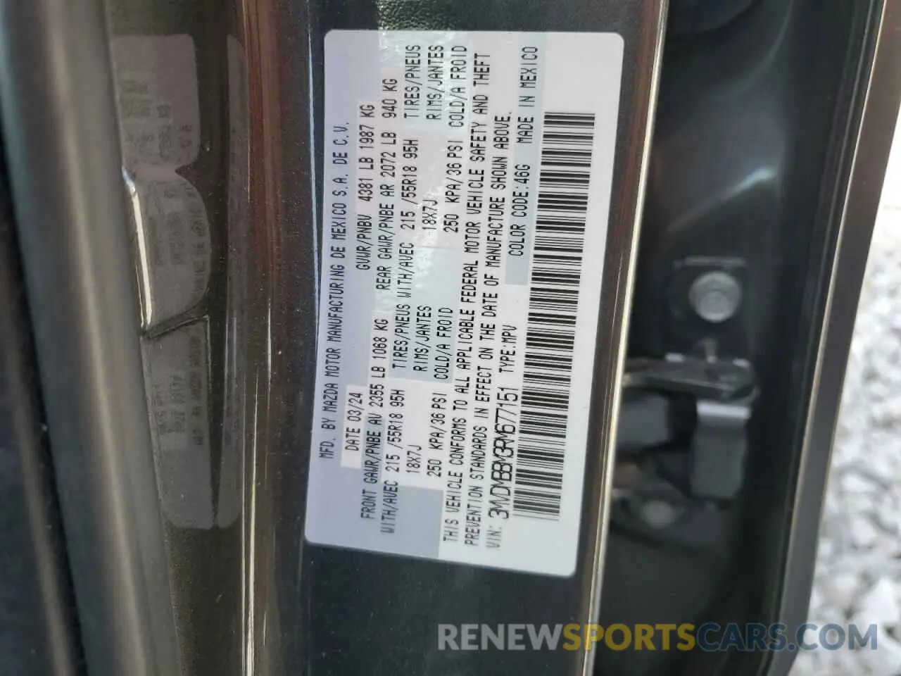 13 Фотография поврежденного автомобиля 3MVDMBBM3RM677151 MAZDA CX30 2024