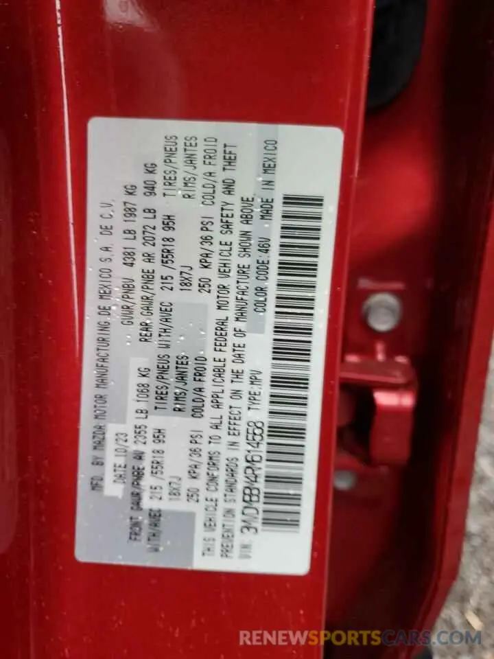 13 Фотография поврежденного автомобиля 3MVDMBBM4RM614558 MAZDA CX30 2024